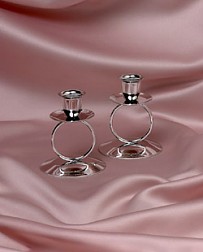 Wedding Tapered Candle Holders Silver Tone