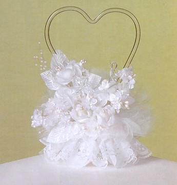 GLASS HEART WEDDING CAKE TOP