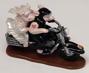 HOG TIED MOTORCYCLE FIGURINE