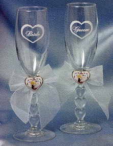 PRECIOUS MOMENTS WEDDING TOASTING GLASSES